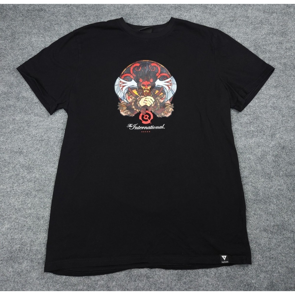 DOTA 2 T-Shirt Men's XL Black Graphic Double Sided TI 12 Beast International